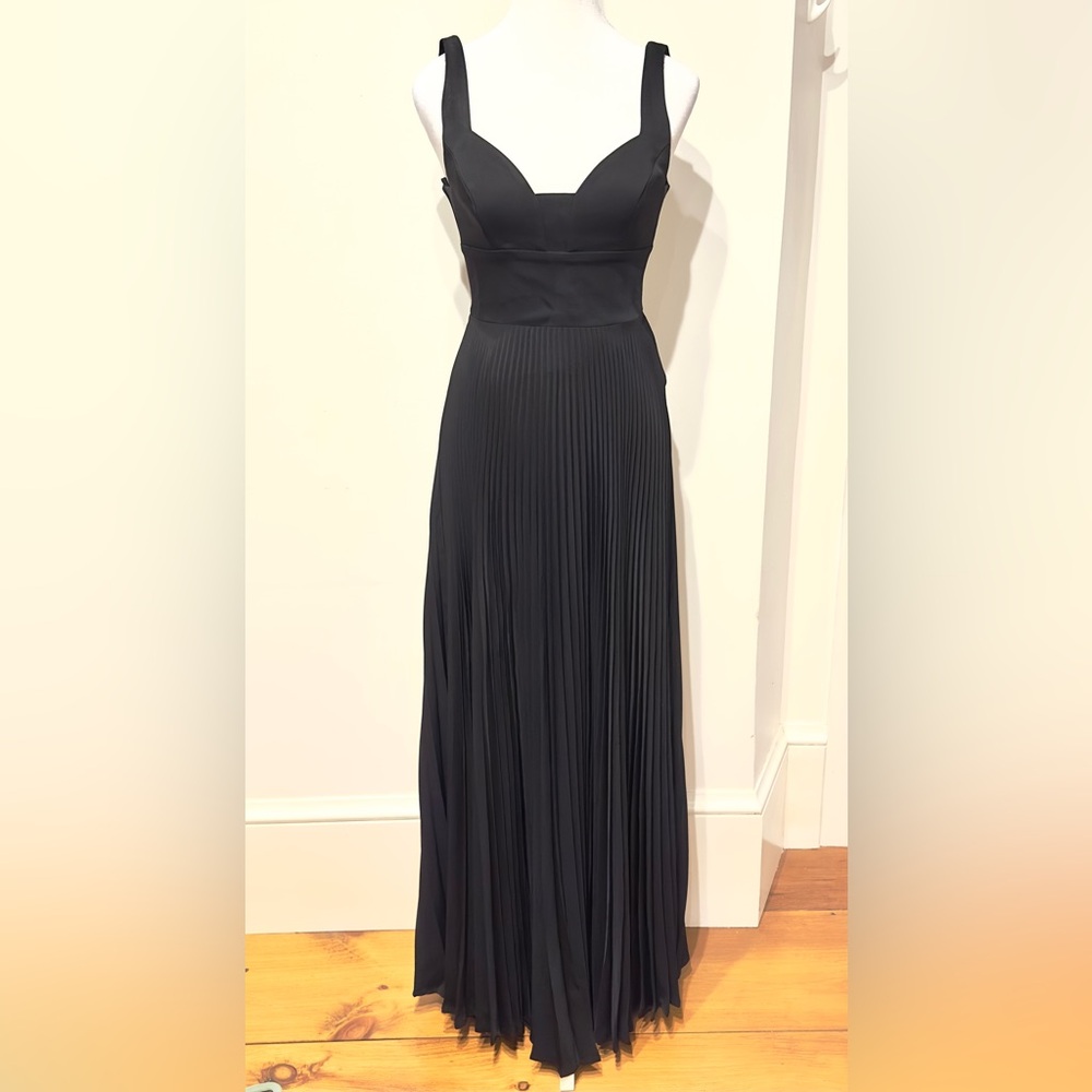 A.L.C. Black Pleated Maxi with open back, Size 2